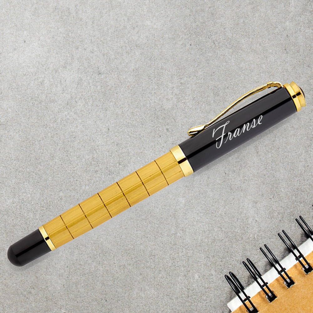 Personalisierter Tintenroller – Schreibset mit gravierter Holzbox BLP1214-R