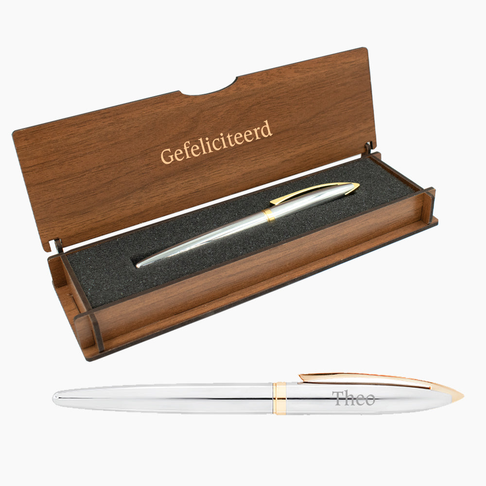 Personalisiertes Stiftset – Schreibset mit gravierter Holzbox BLP2158