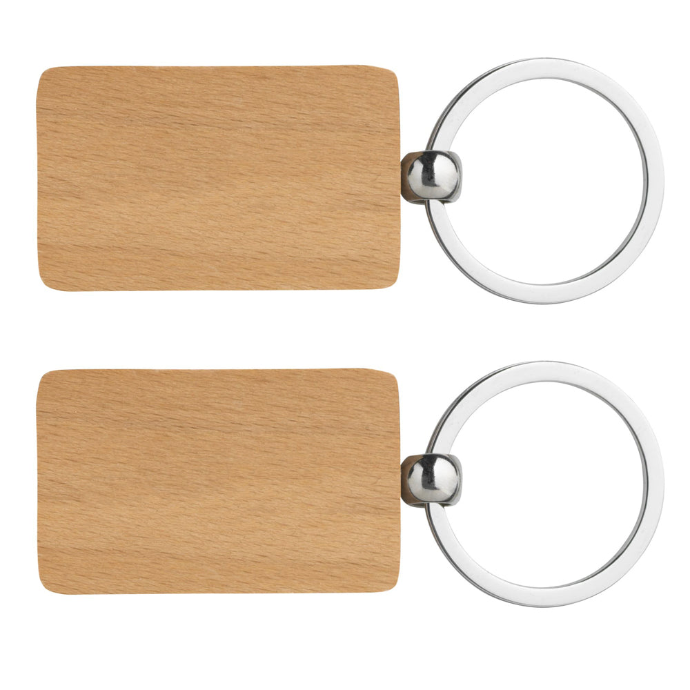 WoodKey Rechteck - Schlüsselanhänger mit Gravur - H