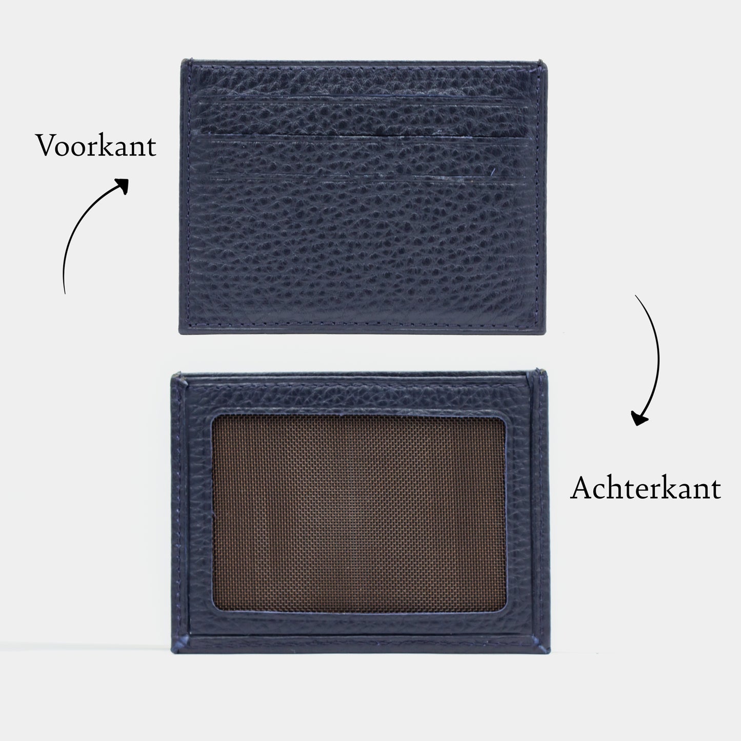 Blaue Lederbrieftasche mit Kartenetui mit Gravur BLW1320-L