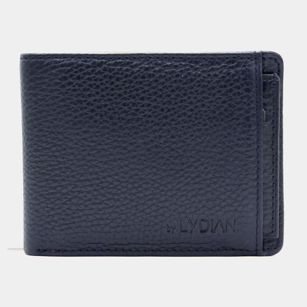 Blaue Lederbrieftasche mit Kartenetui mit Gravur BLW1320-L