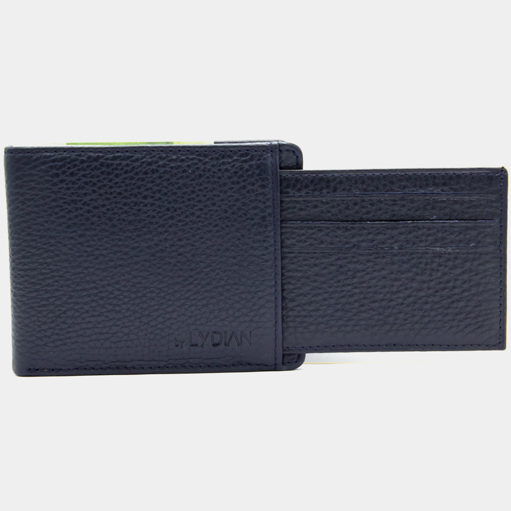 Blaue Lederbrieftasche mit Kartenetui mit Gravur BLW1320-L