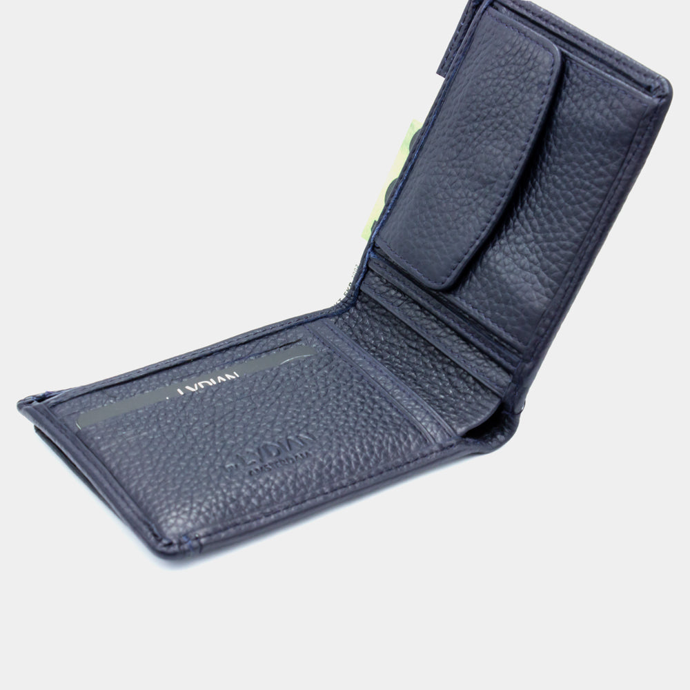 Blaue Lederbrieftasche mit Kartenetui mit Gravur BLW1320-L