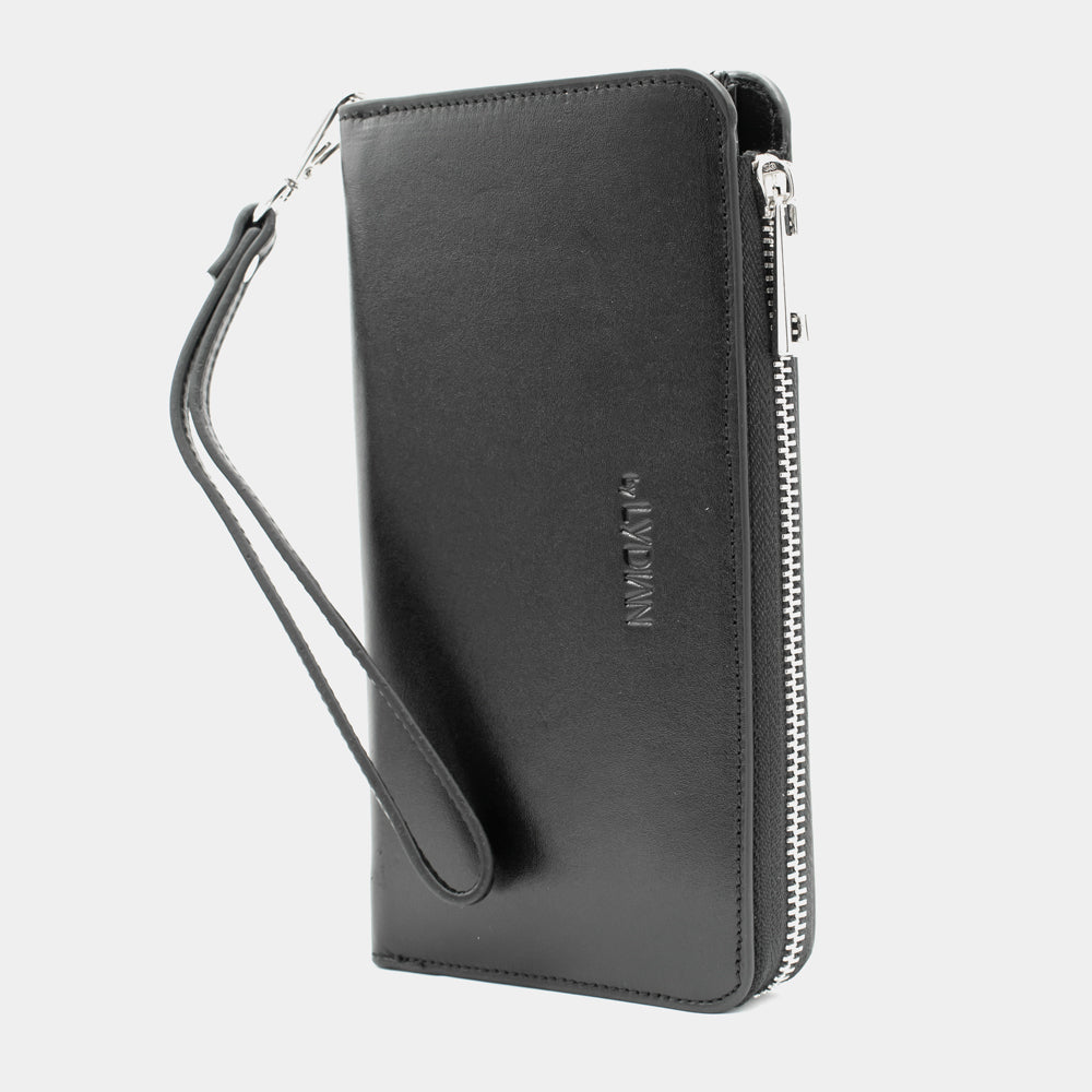 Smartphone-Leder-Geldbörse Schwarz BLW3034-S