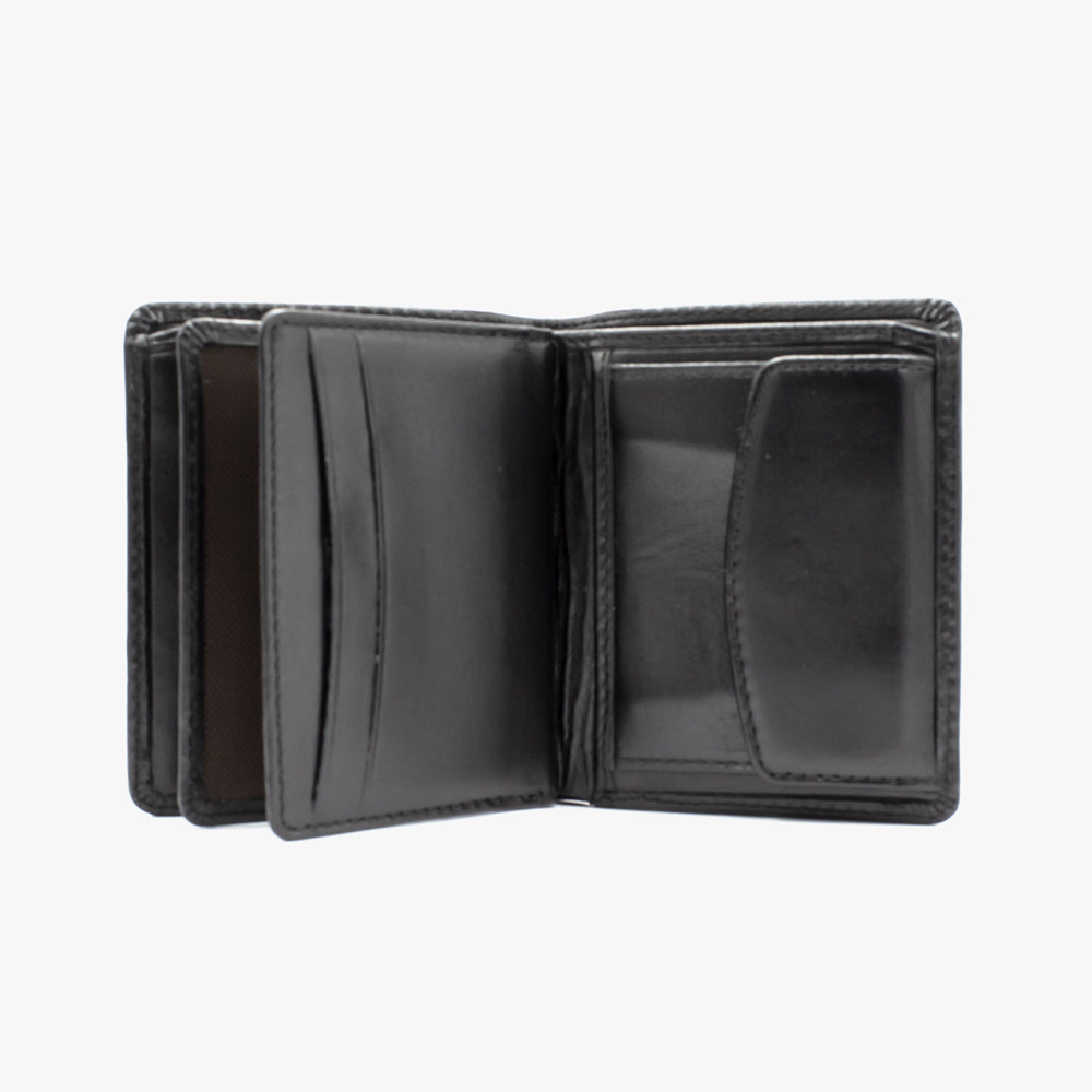 Schwarze Lederbrieftasche BLW703-S