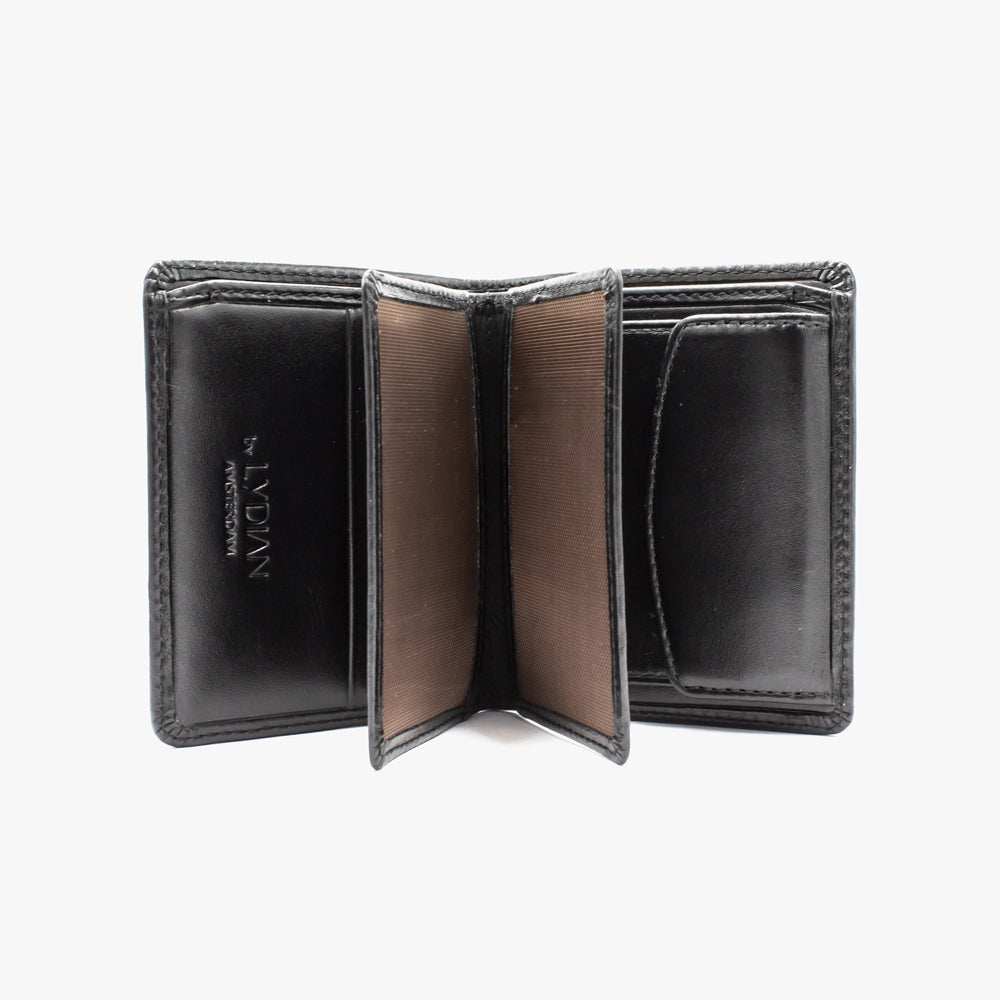 Schwarze Lederbrieftasche BLW703-S