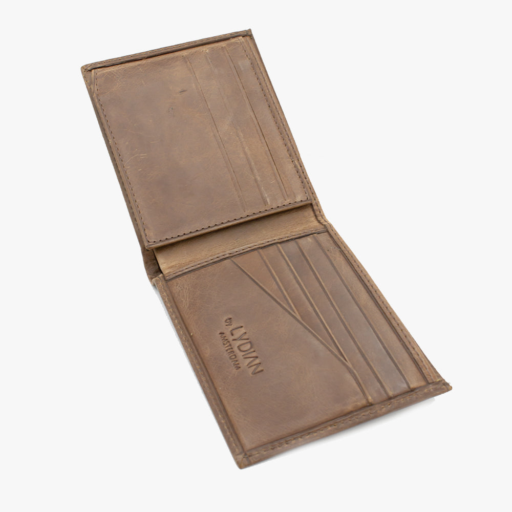 Braune Lederbrieftasche mit Namen BLW777-CK