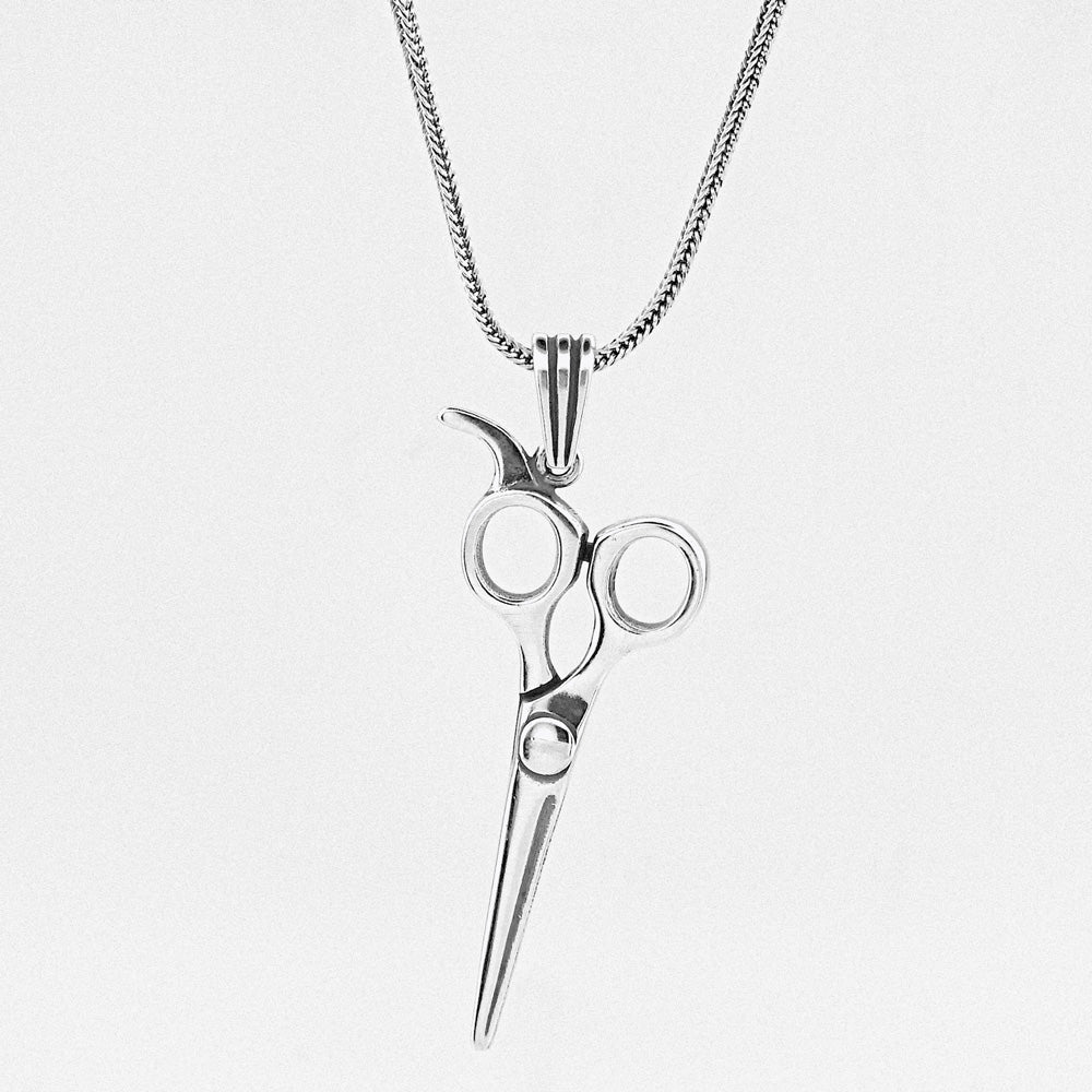 Zilveren Schaar ketting hanger