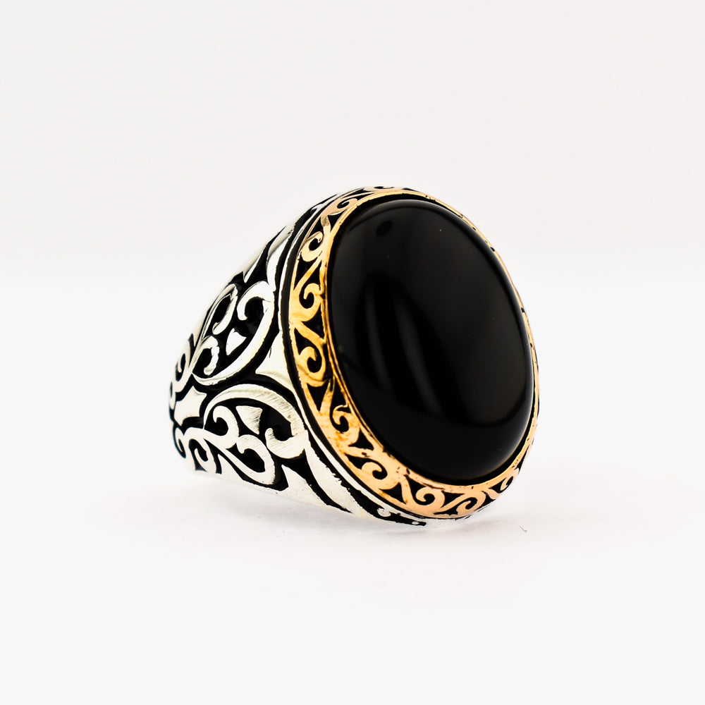 Heren Ring Met Onyx Steen