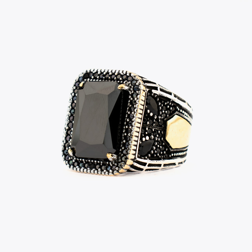 Heren Ring Met Onyx Steen