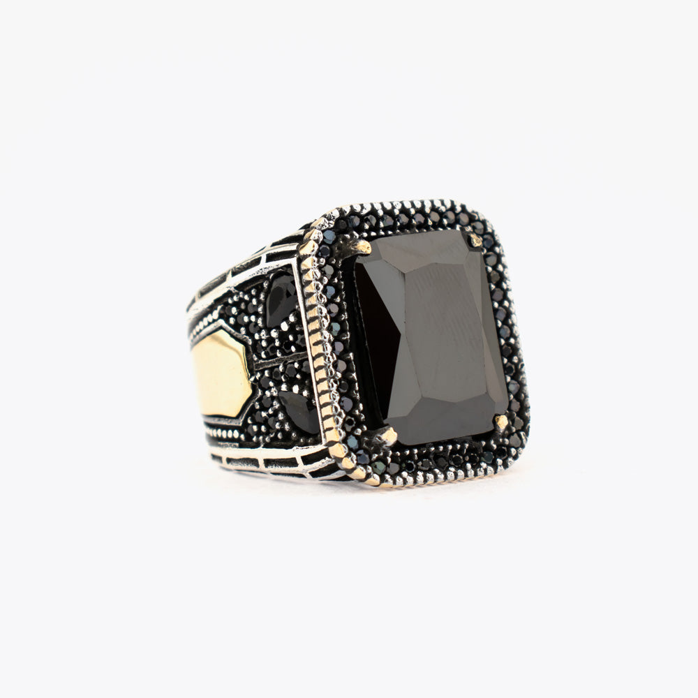 Heren Ring Met Onyx Steen