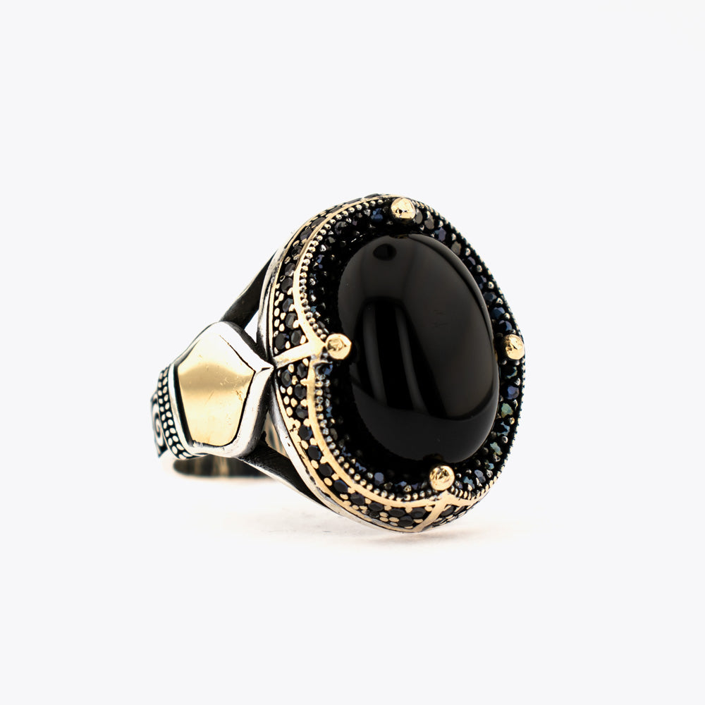 Heren Ring Met Onyx Steen