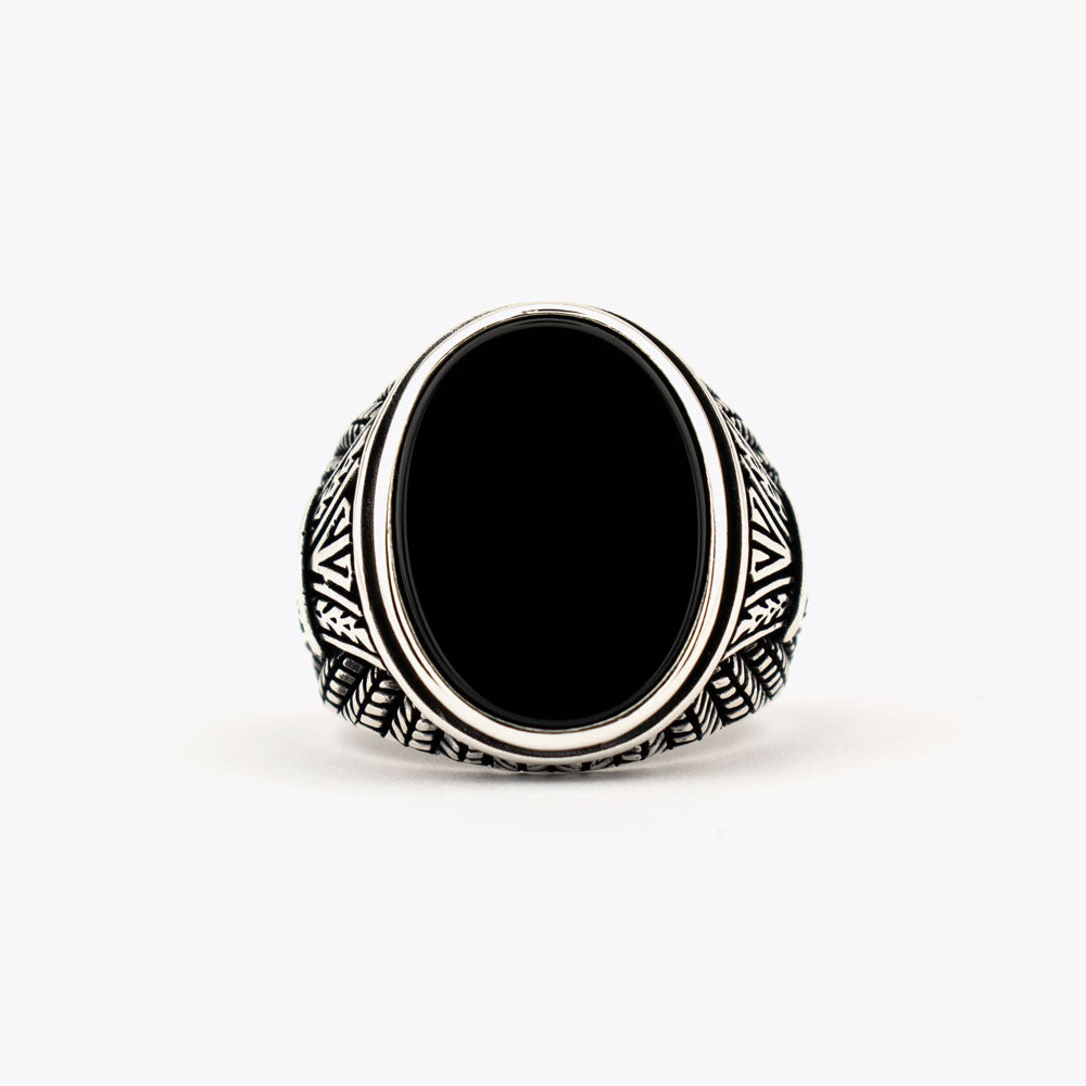 925 Zilveren Herenring Met Onyx Steen ORTBL156