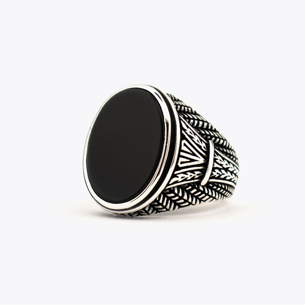 925 Zilveren Herenring Met Onyx Steen ORTBL156