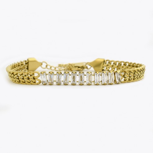 Armband met baguette stenen