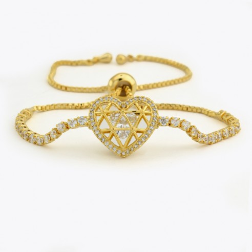 Armband hartje met stenen