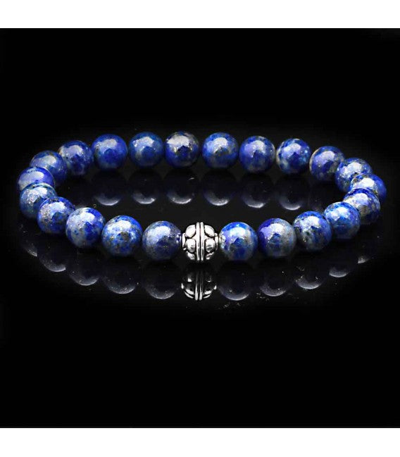 Perlenarmband Lapislazuli mit Silber EDB15011