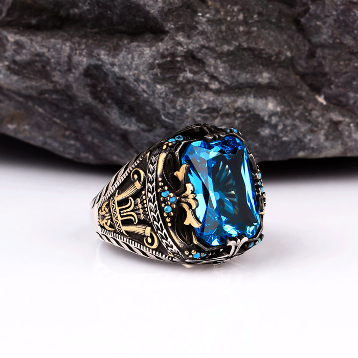 Herrenring mit blauem Stein CLMR0221