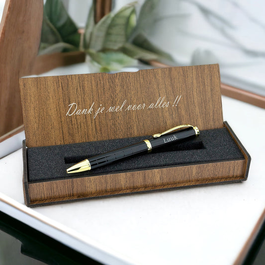 Personalisierter Stift – Schreibset mit gravierter Holzbox