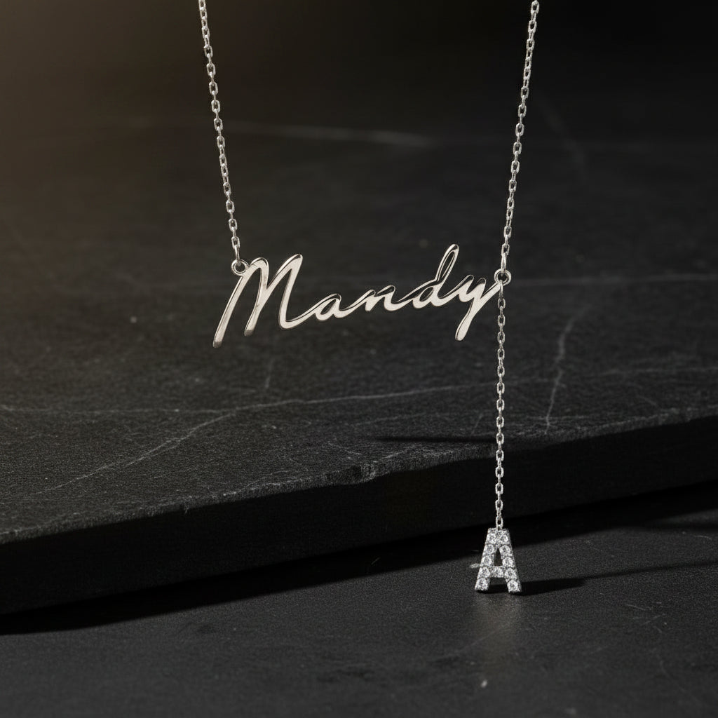 Persönlicher Name Ketting - 925 Silber - vergoldet