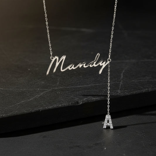 Persönlicher Name Ketting - 925 Silber - vergoldet