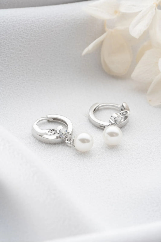 Pearl Duo Oorbellen – 925 Zilver & Zirkonia