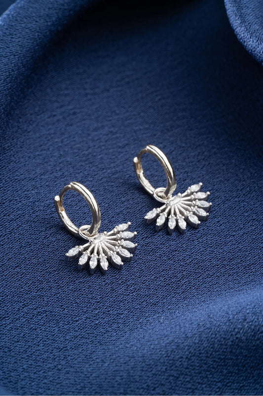 Sunburst Oorbellen – 925 Zilver & Verguld met Zirkonia