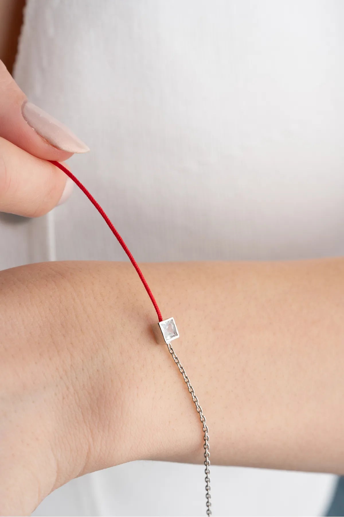 Rotes Spark Armband - 925 Silber
