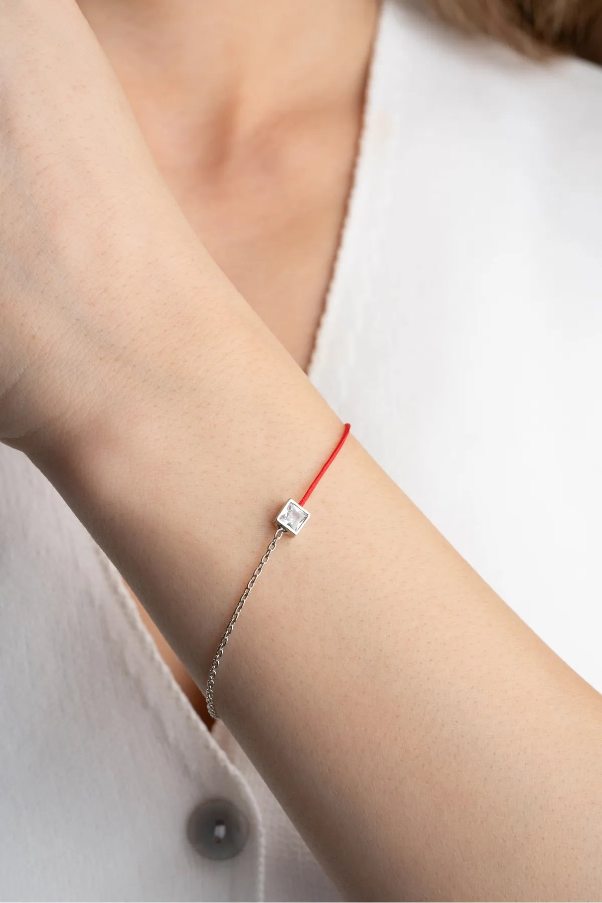 Rotes Spark Armband - 925 Silber