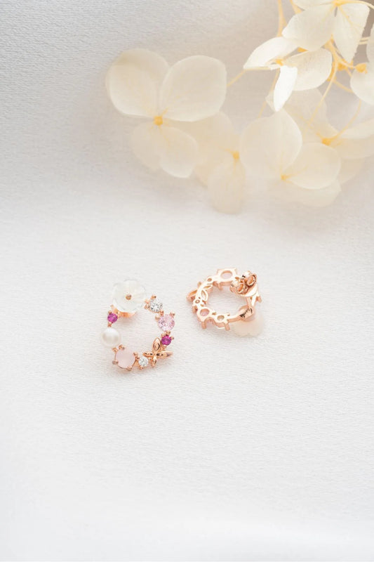 Blush Bloom – 925 Sterling Zilver Oorbellen