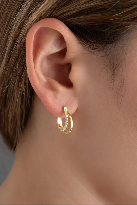 Duo Shine – 925 Sterling Zilver Oorbellen