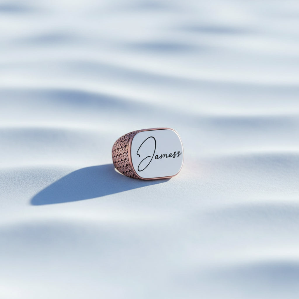 925 Sterling Silver Herrenring mit eigenem Namensgravur -1