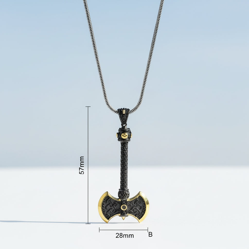 Von LYDIAN Silberne Halskette mit Axt-Anhänger ARLNM008