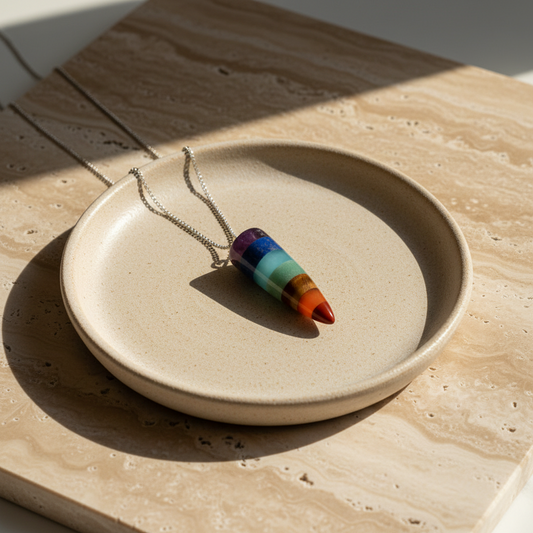 7-Chakra-Anhänger mit Kette