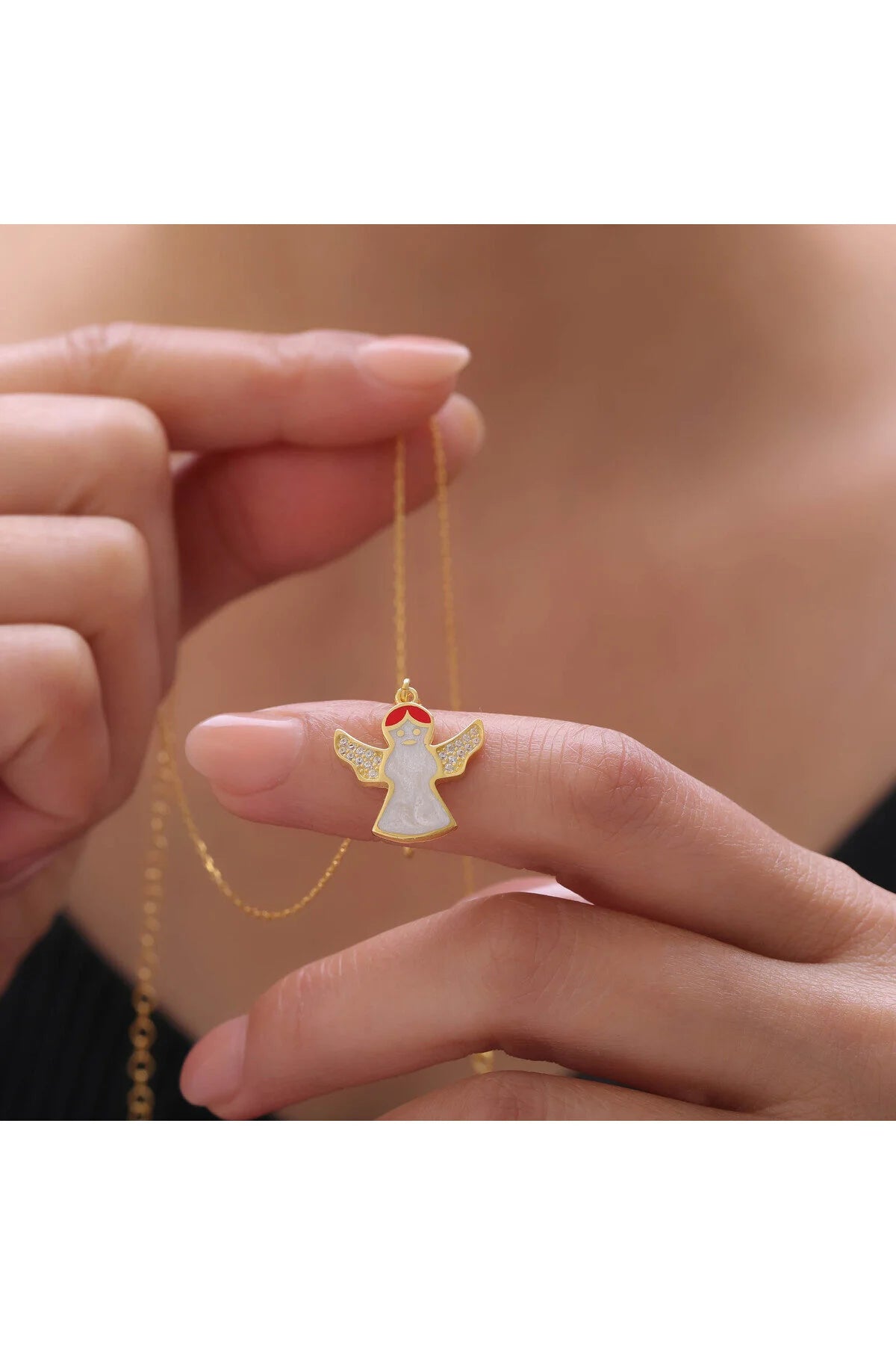 "Angelica" 925 Sterling Zilveren Kerstengel Ketting