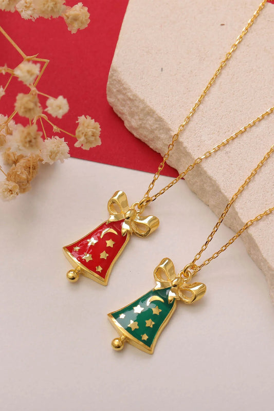 StellaBell – Weihnachtsglocken-Anhänger aus 925er Sterlingsilber – Rot oder Grün