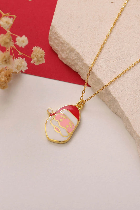 Halskette mit Weihnachtsmann-Anhänger aus 925er-Sterlingsilber