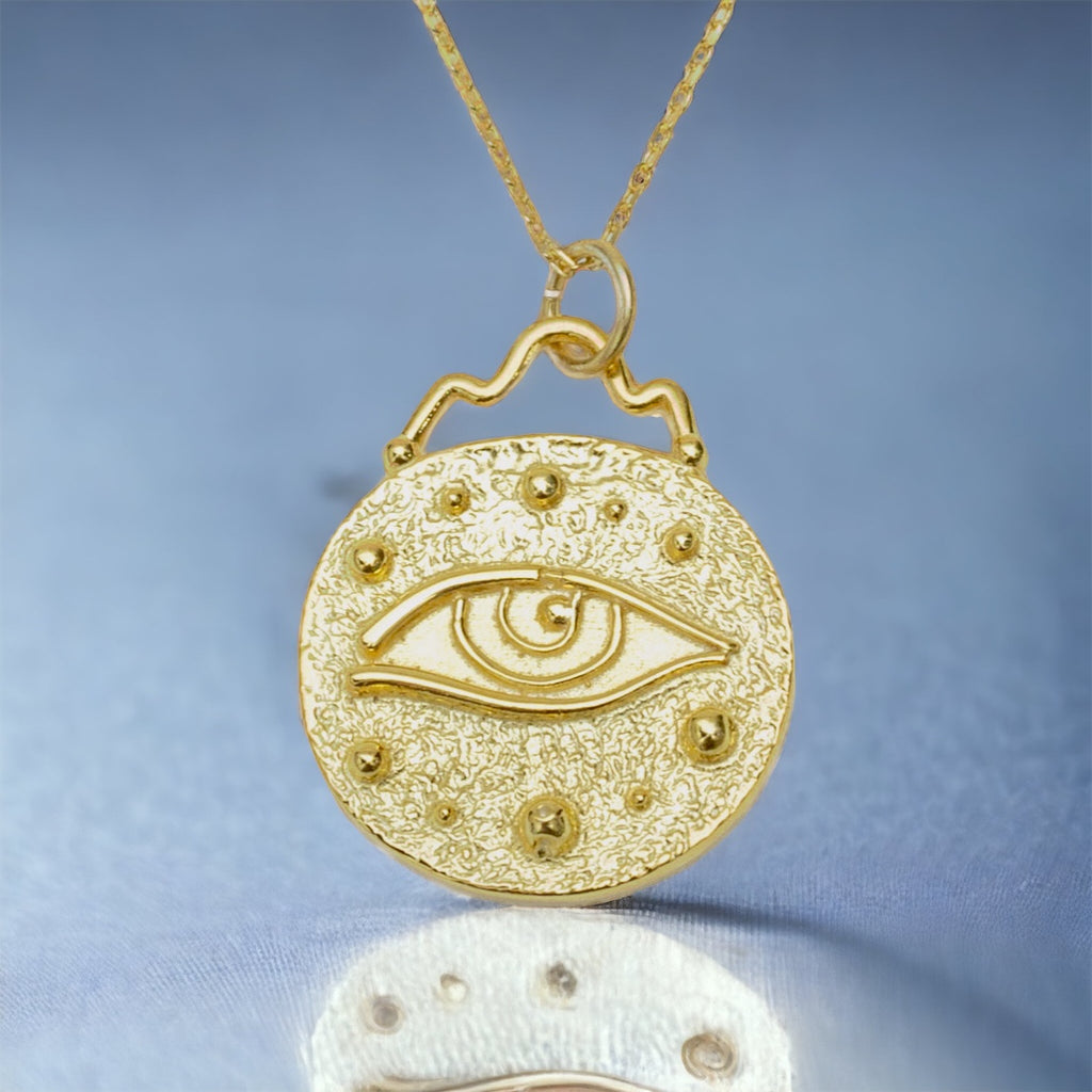 Silberne Halskette mit hängendem Auge BLAR035