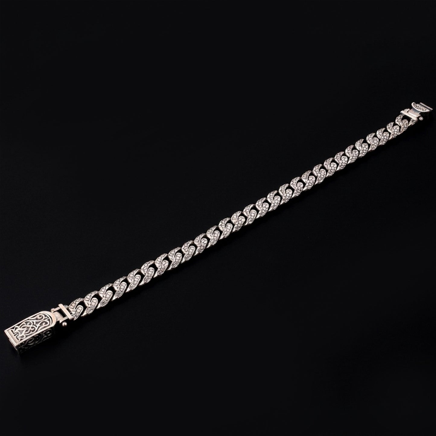 Stone Cuban Herenarmband | 925 Zilver