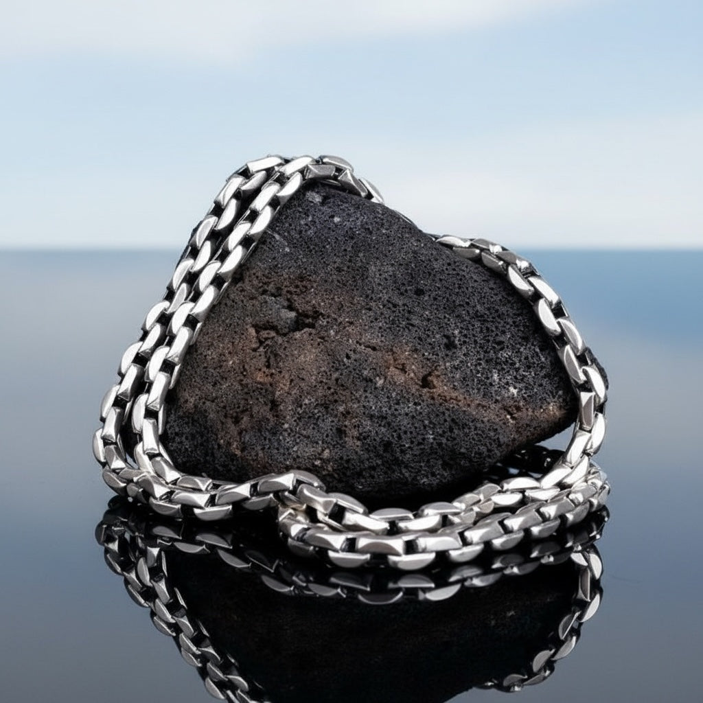 Herren-Seilkette aus 925er Sterlingsilber – 63 cm