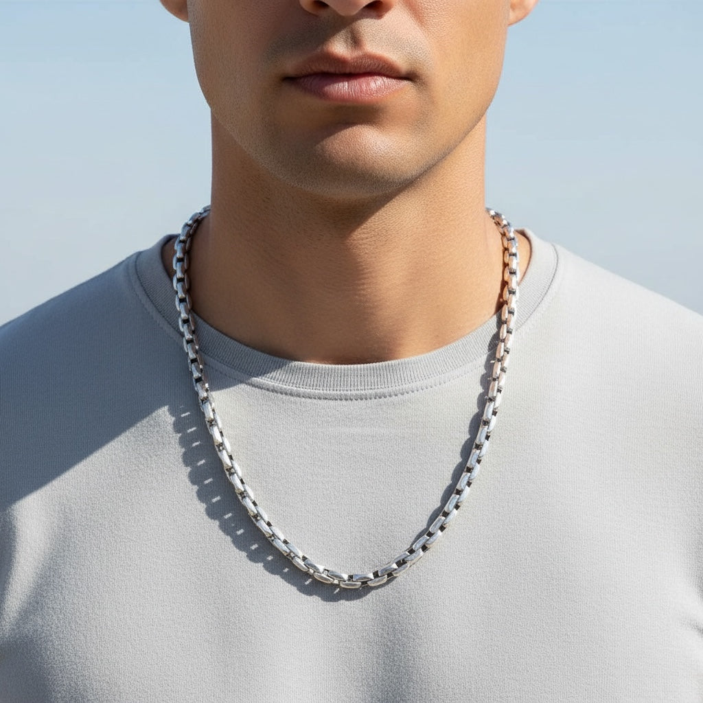 Herren-Seilkette aus 925er Sterlingsilber – 63 cm