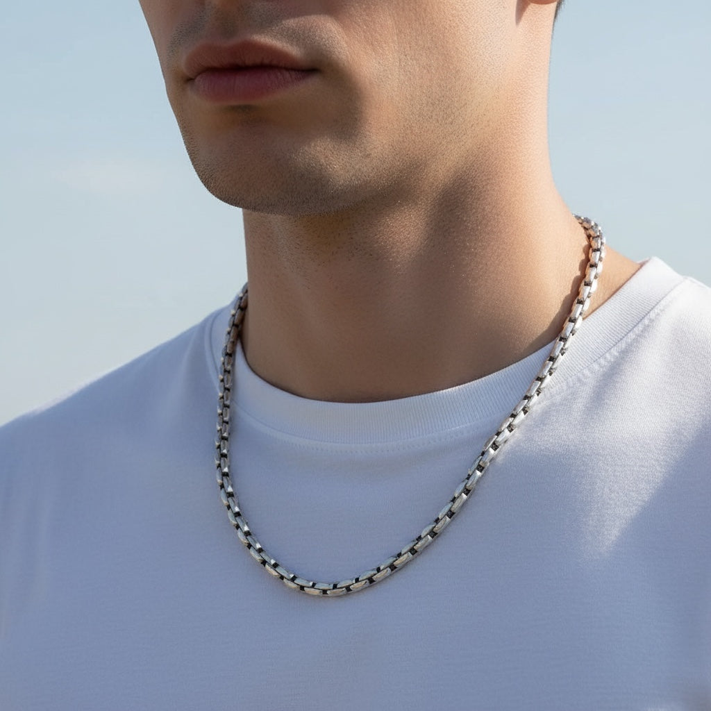 Herren-Seilkette aus 925er Sterlingsilber – 63 cm