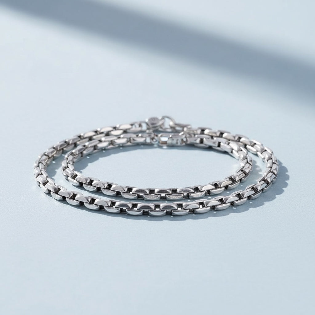 Herren-Seilkette aus 925er Sterlingsilber – 63 cm