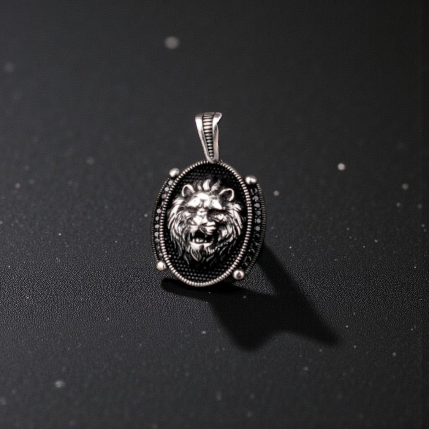 925 Zilver Herenketting met Leeuw Hanger en Microstenen