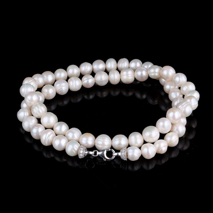 925 Zilver Clip Sluiting Cultuurparel Halsketting – 50 cm