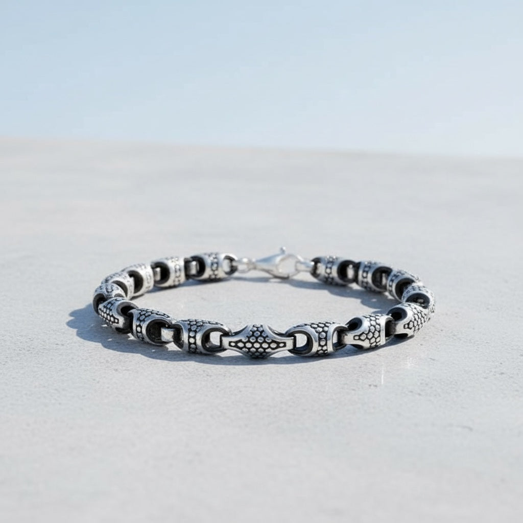 Dark Scale 925 Silberarmband für Herren