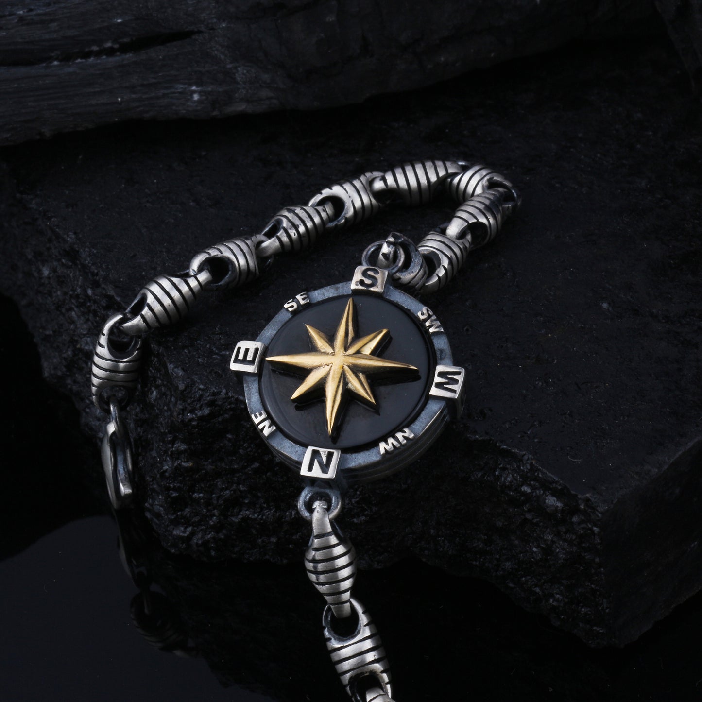 Kompas Herenarmband | 925 Zilver
