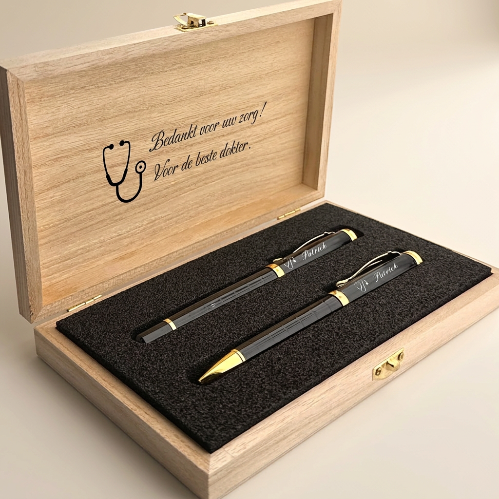 Personalisiertes Stifte-Set für Ärzte | Rollerball & Kugelschreiber