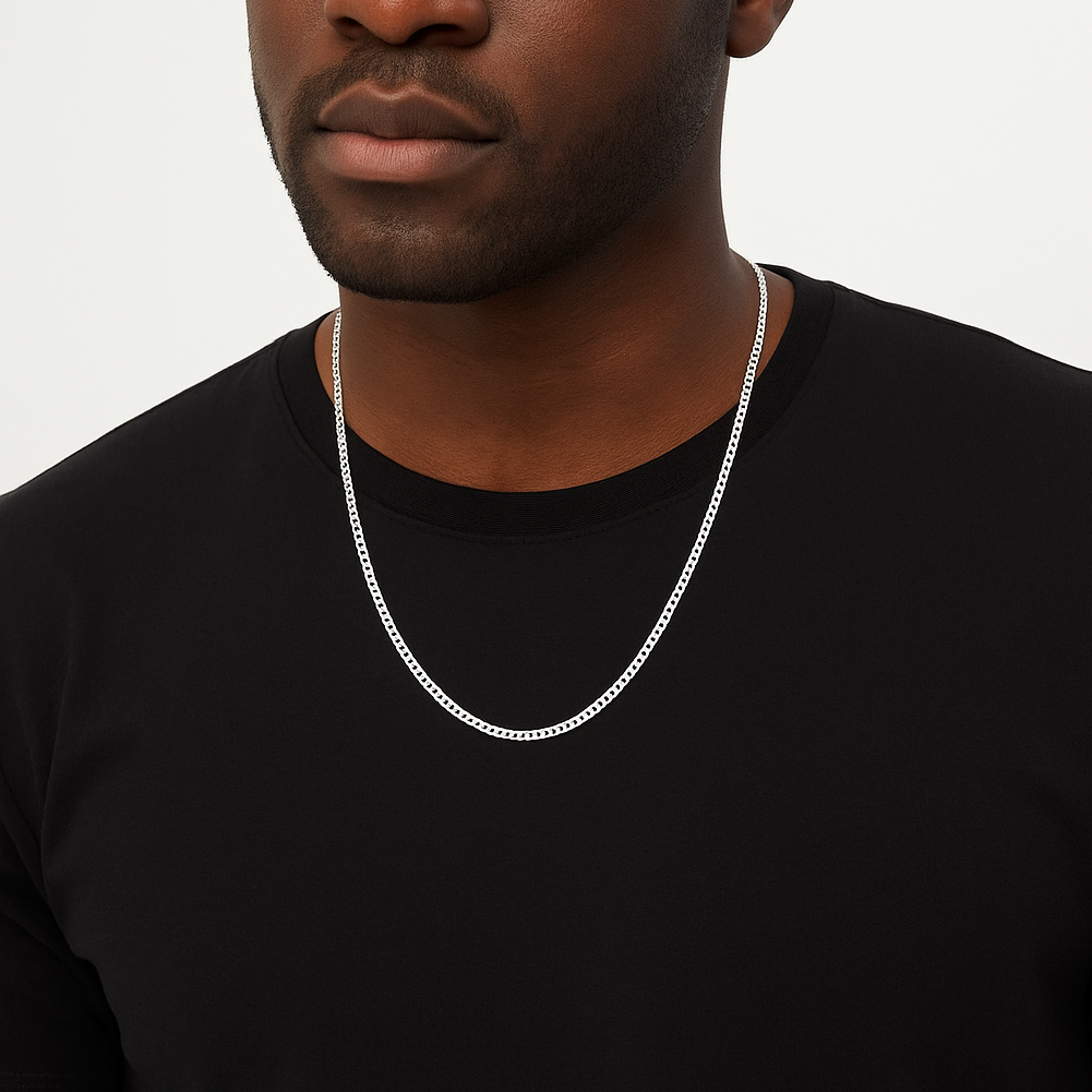 Silberne Gourmet-Herrenhalskette 3 mm BLMN028