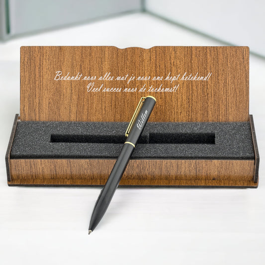 Personalisiertes Stiftset – Schreibset mit gravierter Holzbox BLP112T